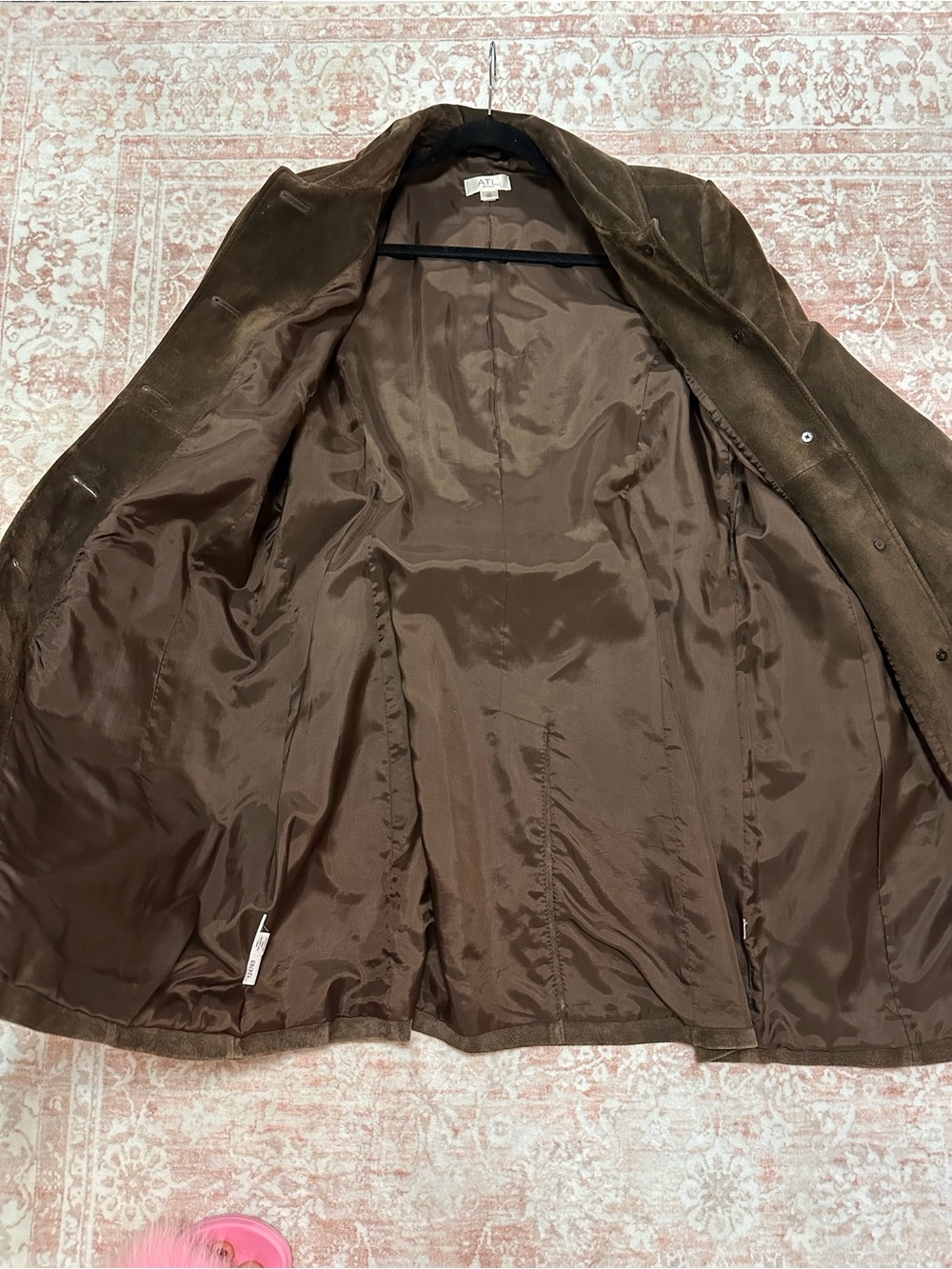 Vintage 🤎 100% Genuine Suede Trench Coat - Picture 5 of 11